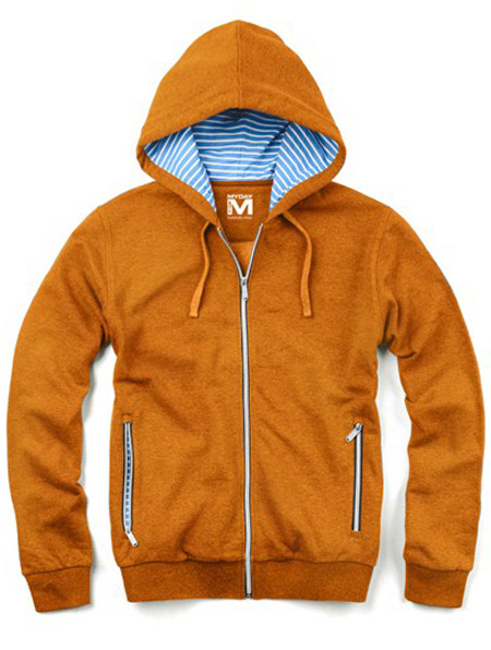 felpa zip lunga con cappuccio